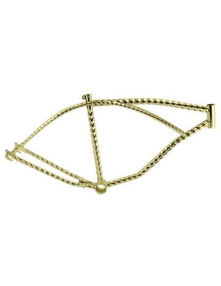 26 Vintage Lowrider Hexagon Twisted Beach Cruisers Frame Gold.